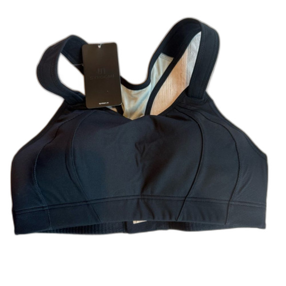 NWT Syrokan Full Coverage Sports Bra HIgh Impact 32C Black Padded Bounce Control - Picture 2 of 5